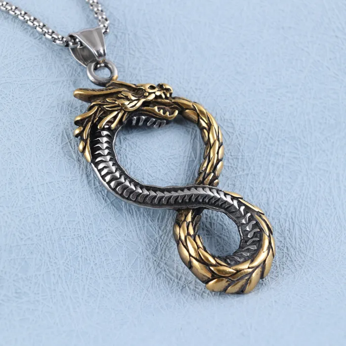 INS Style Viking Dragon Pendant for Men – Stainless Steel, No Fading | In-Stock Fashion Jewelry Wholesale for Online Stores & Boutiques