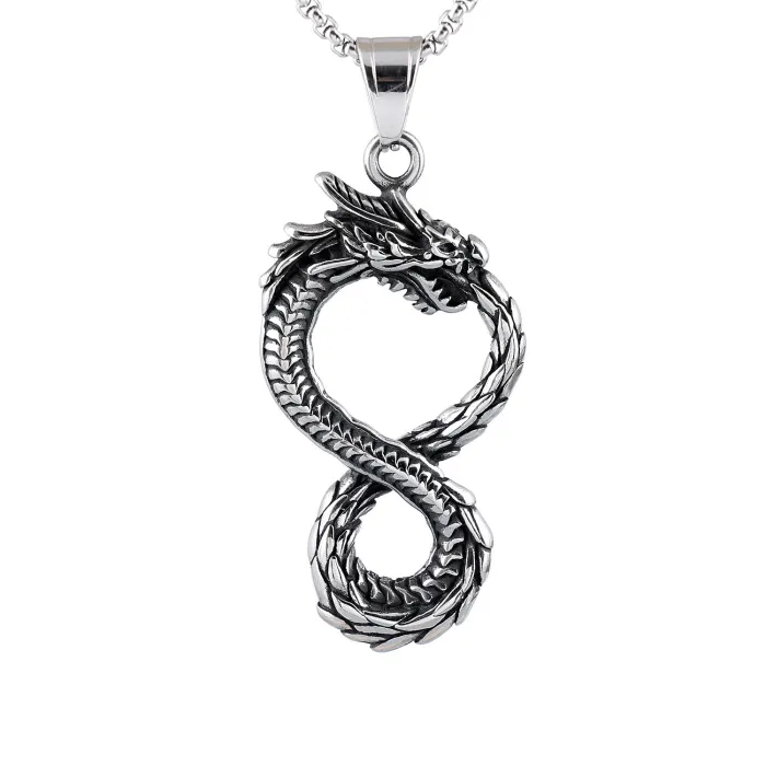 INS Style Viking Dragon Pendant for Men – Stainless Steel, No Fading | In-Stock Fashion Jewelry Wholesale for Online Stores & Boutiques