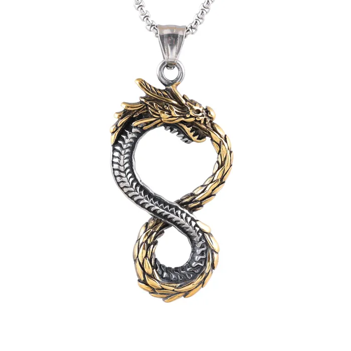 INS Style Viking Dragon Pendant for Men – Stainless Steel, No Fading | In-Stock Fashion Jewelry Wholesale for Online Stores & Boutiques