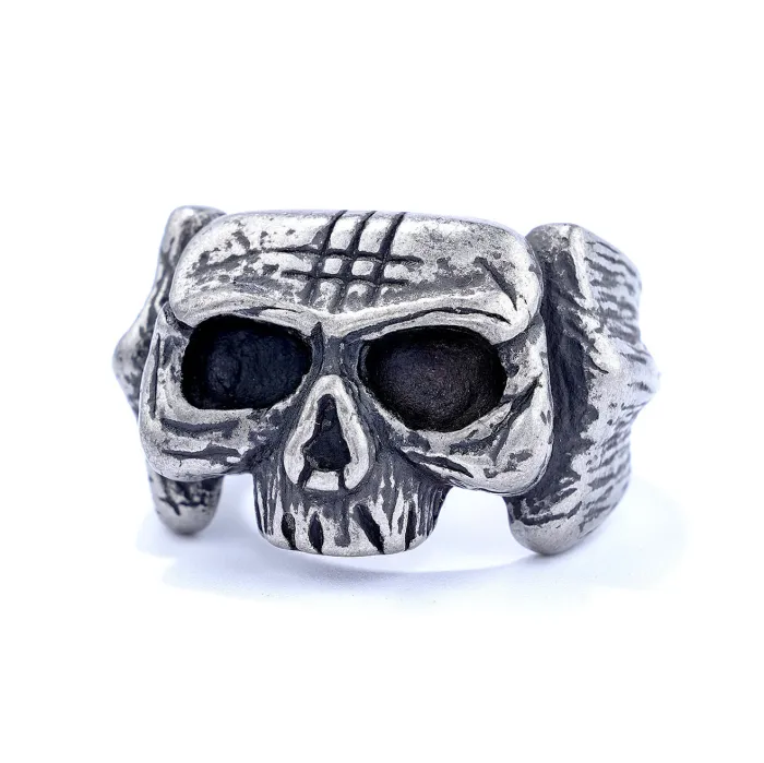Trendy Scar Skull Ring for Men – Punk Style Titanium Steel Fashion Ring | Cool & Edgy Design, In-Stock Jewelry for Wholesale Bulk Orders