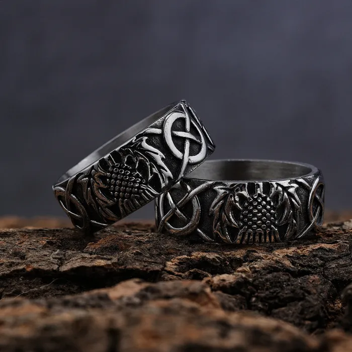 Punk Cross Titanium Steel Ring for Men – Retro Rotatable Roman Sword Design | Gothic Style Stainless Steel Jewelry, Factory Price, Wholesale Available