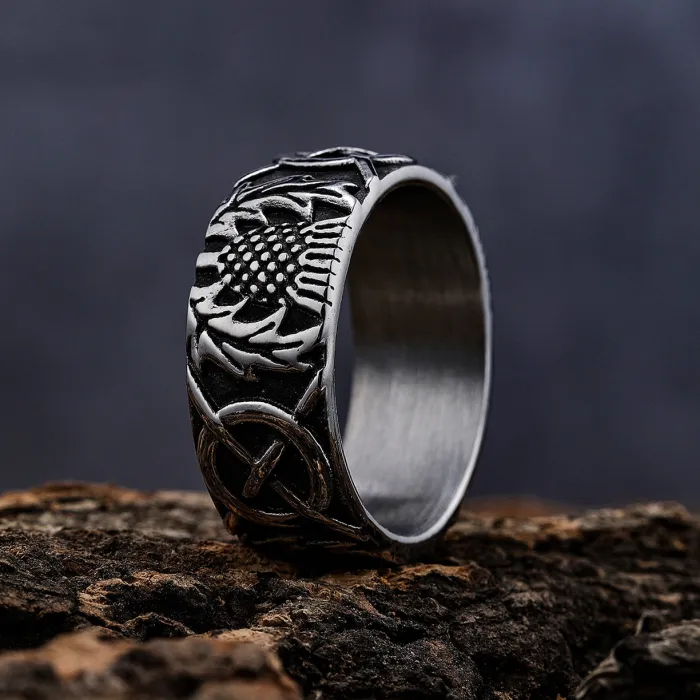 Punk Cross Titanium Steel Ring for Men – Retro Rotatable Roman Sword Design | Gothic Style Stainless Steel Jewelry, Factory Price, Wholesale Available