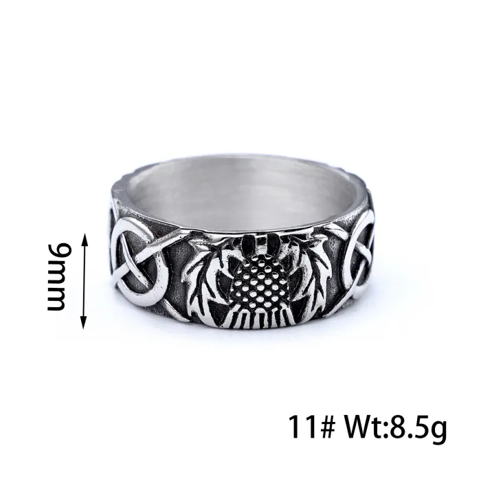 Punk Cross Titanium Steel Ring for Men – Retro Rotatable Roman Sword Design | Gothic Style Stainless Steel Jewelry, Factory Price, Wholesale Available