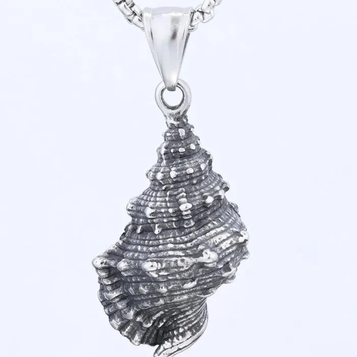 Wholesale Vintage Biker Ocean Series Spiral Pendant – Stainless Steel Nautical Jewelry for Men | Retro Marine-Inspired Fashion Accessories Bulk Supplier