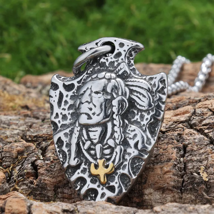 Bulk Motorcycle Style Face Pendant – Retro Stainless Steel Jewelry for Men | Unique Biker Fashion Accessories Wholesale for Resellers & Boutiques