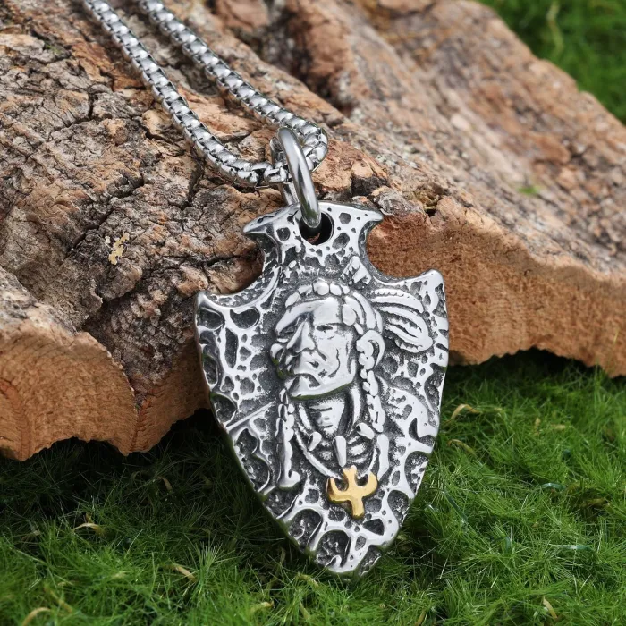 Bulk Motorcycle Style Face Pendant – Retro Stainless Steel Jewelry for Men | Unique Biker Fashion Accessories Wholesale for Resellers & Boutiques
