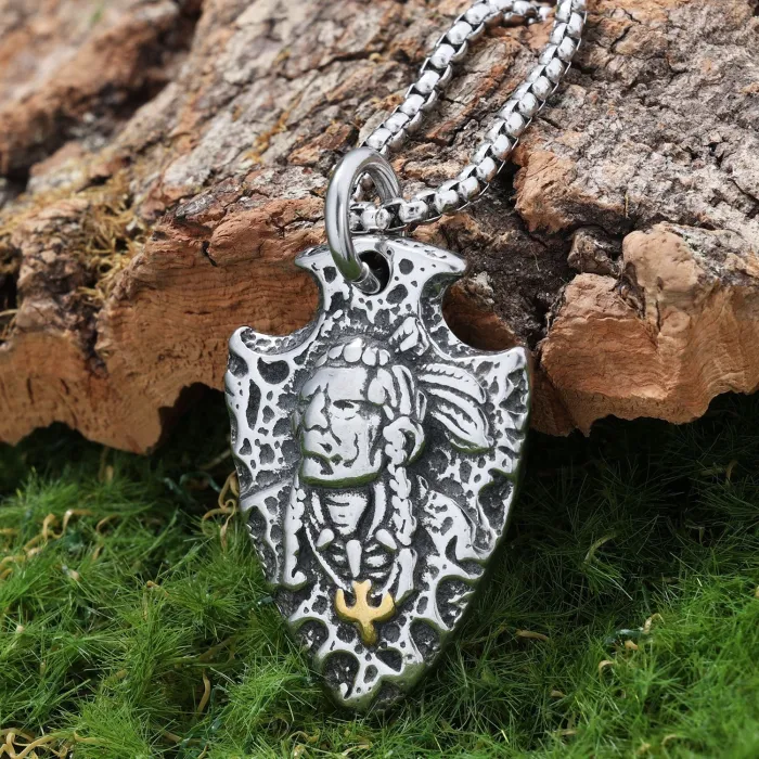 Bulk Motorcycle Style Face Pendant – Retro Stainless Steel Jewelry for Men | Unique Biker Fashion Accessories Wholesale for Resellers & Boutiques