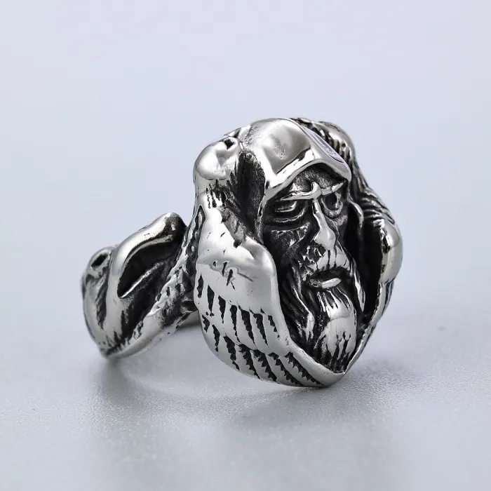 Wholesale Viking Elder Ring – Stainless Steel Unisex Titanium Ring for Men and Women | Retro Nordic Style Jewelry | Hot-Selling EU/US Supplier