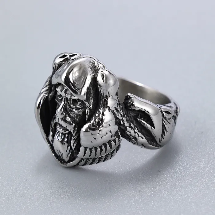 Wholesale Viking Elder Ring – Stainless Steel Unisex Titanium Ring for Men and Women | Retro Nordic Style Jewelry | Hot-Selling EU/US Supplier