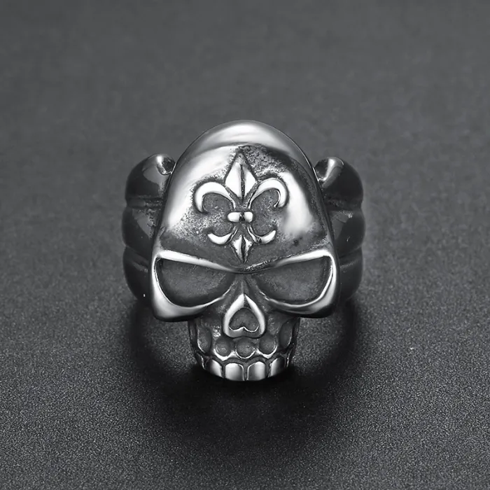Bulk Stainless Steel Skull Ring – Personalized Carved Skeleton Design Titanium Steel Ring for Men and Women | Gothic Punk Jewelry Wholesale