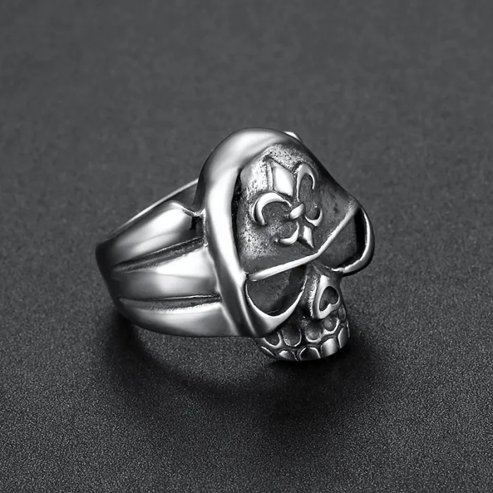 Bulk Stainless Steel Skull Ring – Personalized Carved Skeleton Design Titanium Steel Ring for Men and Women | Gothic Punk Jewelry Wholesale