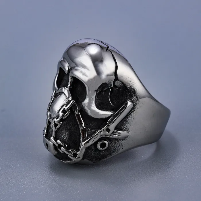 New Skull Mask Ring – Punk Style Bold Skeleton Head Jewelry | Stainless Steel Gothic Ring for Men | Factory Direct, Wholesale Fashion Accessories