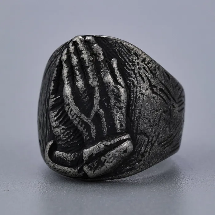 Wholesale Stainless Steel Buddha Ring – Unisex Praying Hands Design | Titanium Steel Buddhist Jewelry for Men & Women | Bulk Supply Available
