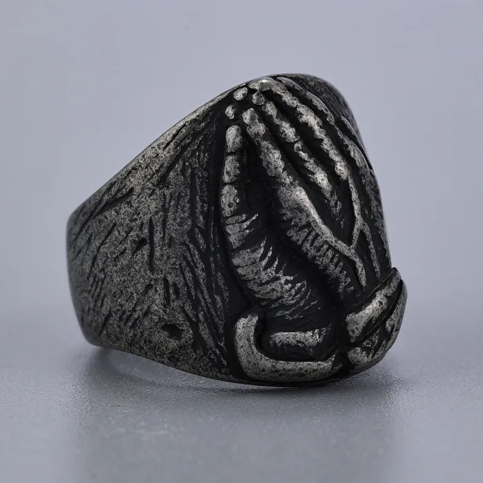 Wholesale Stainless Steel Buddha Ring – Unisex Praying Hands Design | Titanium Steel Buddhist Jewelry for Men & Women | Bulk Supply Available