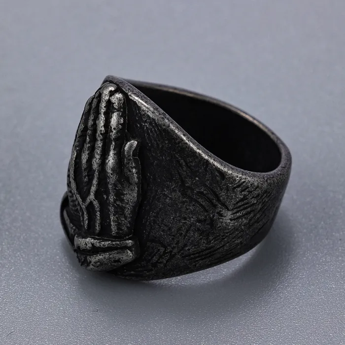 Wholesale Stainless Steel Buddha Ring – Unisex Praying Hands Design | Titanium Steel Buddhist Jewelry for Men & Women | Bulk Supply Available