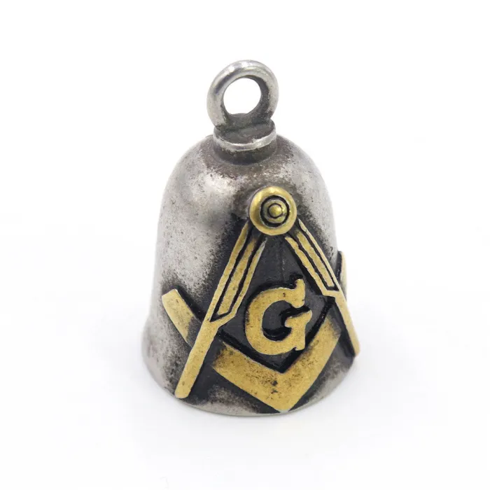Mysterious Freemason Bell Pendant – Vintage Style Stainless Steel Charm | In Stock | Unique Design for Bulk Orders, Ideal for Alternative Jewelry Wholesale