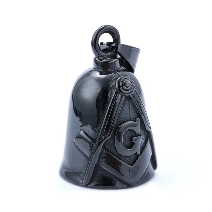 Mysterious Freemason Bell Pendant – Vintage Style Stainless Steel Charm | In Stock | Unique Design for Bulk Orders, Ideal for Alternative Jewelry Wholesale