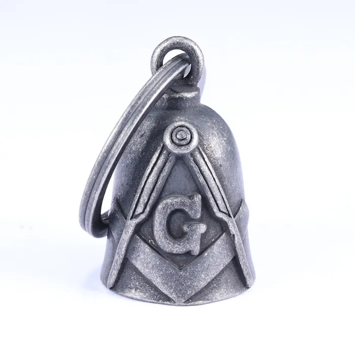 Mysterious Freemason Bell Pendant – Vintage Style Stainless Steel Charm | In Stock | Unique Design for Bulk Orders, Ideal for Alternative Jewelry Wholesale