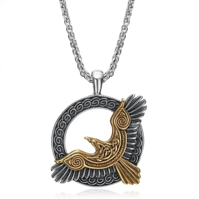 Wholesale Viking Odin Raven Pendant Necklace | Stainless Steel & Titanium Steel Bulk Supplier at Factory Price