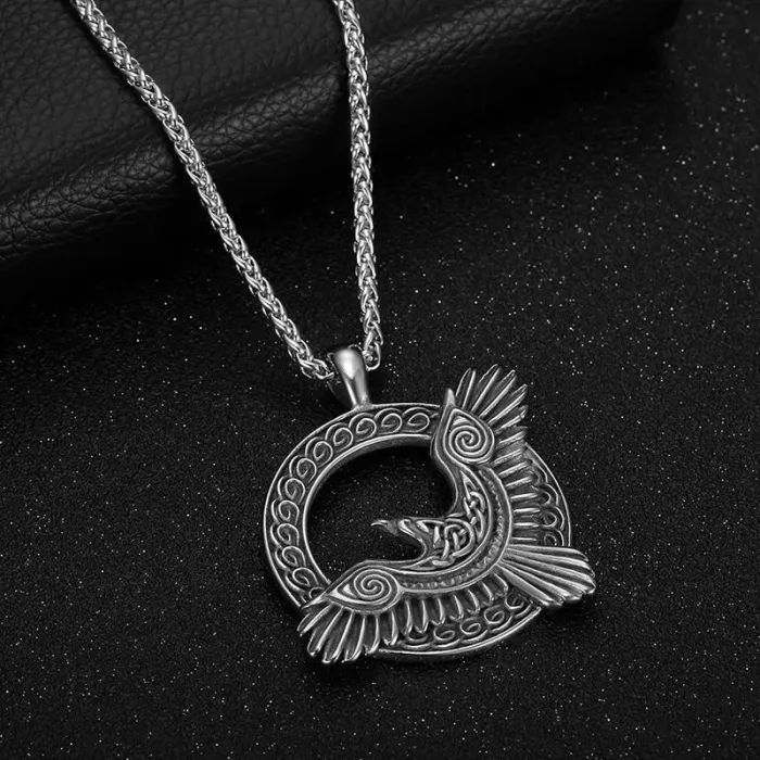 Wholesale Viking Odin Raven Pendant Necklace | Stainless Steel & Titanium Steel Bulk Supplier at Factory Price