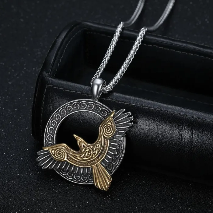 Wholesale Viking Odin Raven Pendant Necklace | Stainless Steel & Titanium Steel Bulk Supplier at Factory Price