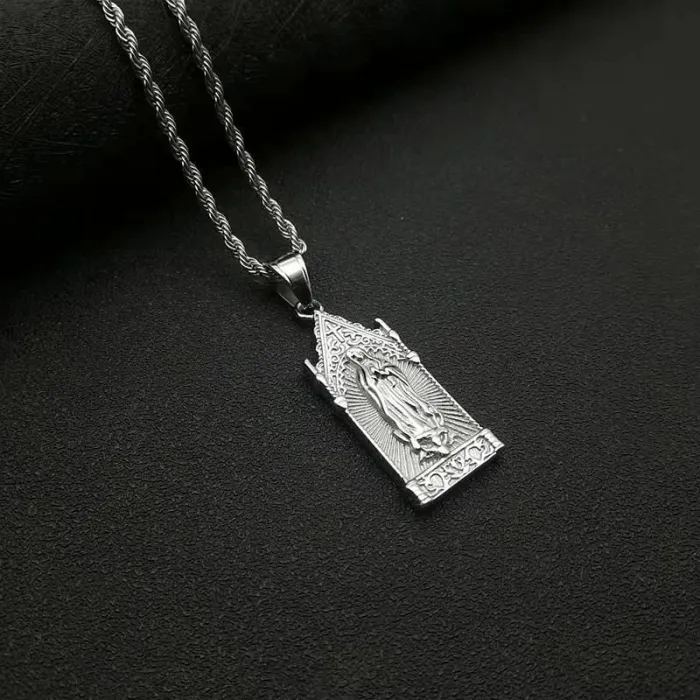 Wholesale Hip Hop Virgin Mary Pendant Necklace | Titanium Steel Vacuum Plated Bulk Supplier & Factory Price