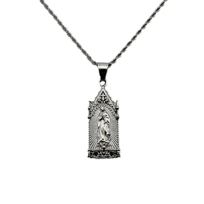 Wholesale Hip Hop Virgin Mary Pendant Necklace | Titanium Steel Vacuum Plated Bulk Supplier & Factory Price