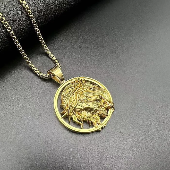 Wholesale Hip Hop Jesus Pendant Necklace | Stainless Steel Gold Plated Polished Bulk Supplier & Factory Price
