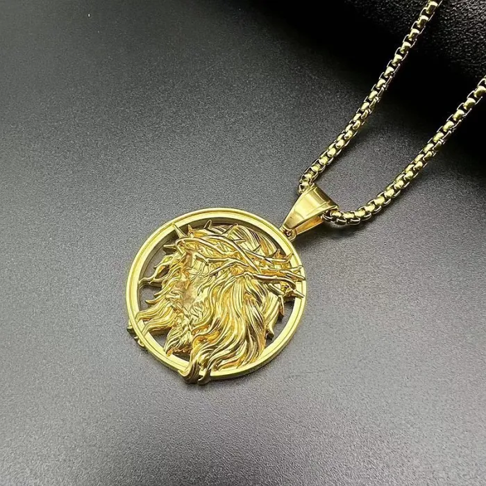 Wholesale Hip Hop Jesus Pendant Necklace | Stainless Steel Gold Plated Polished Bulk Supplier & Factory Price