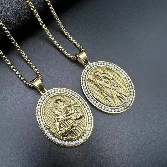 Wholesale Hip Hop Jesus Pendant Necklace | Stainless Steel Gold Plated CZ Bulk Supplier & Factory Price