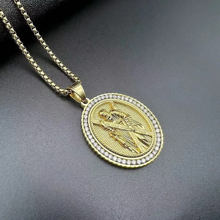 Wholesale Hip Hop Jesus Pendant Necklace | Stainless Steel Gold Plated CZ Bulk Supplier & Factory Price