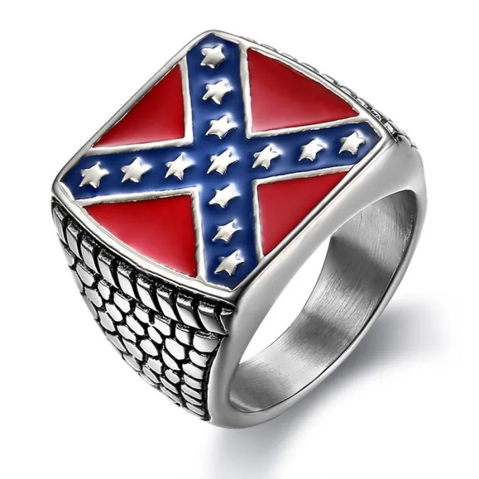 Wholesale Hip Hop Pentagram Ring | Stainless Steel Polished Enamel Men's Bulk Supplier & Factory Price