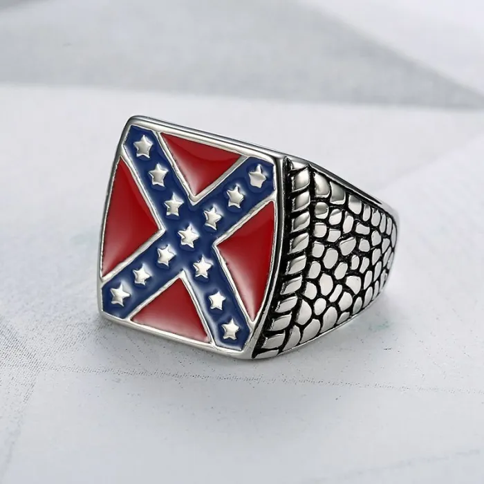 Wholesale Hip Hop Pentagram Ring | Stainless Steel Polished Enamel Men's Bulk Supplier & Factory Price