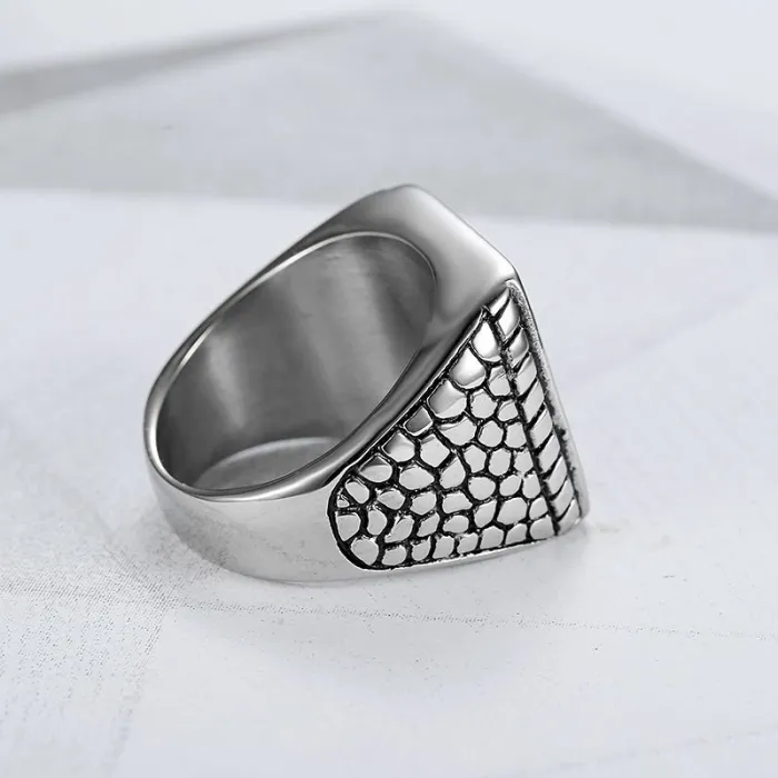 Wholesale Hip Hop Pentagram Ring | Stainless Steel Polished Enamel Men's Bulk Supplier & Factory Price