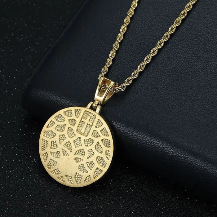 Wholesale Hip Hop Jesus Shepherd Pendant Necklace | Stainless Steel Vacuum Plated CZ Bulk Supplier & Factory Price