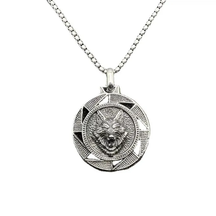 Wholesale Viking Wolf Head Pendant Necklace | Titanium Steel Gold Plated Nordic Celtic Bulk Supplier & Factory Price