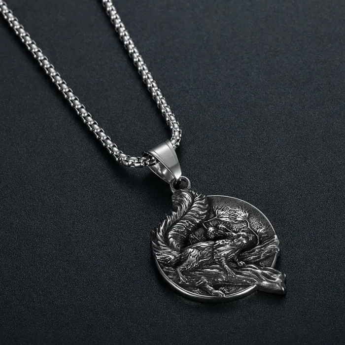 Wholesale Viking Squirrel Pendant Necklace | Vintage Titanium Steel Nordic Odin Bulk Supplier & Factory Price