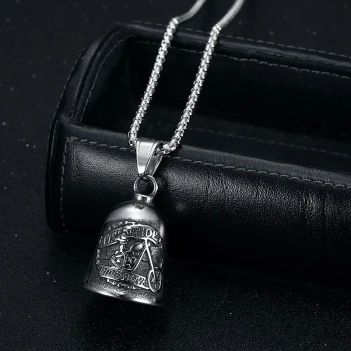 Wholesale Biker Skull Riding Bell | Vintage Titanium Steel Polished Punk Bulk Supplier & Factory Price