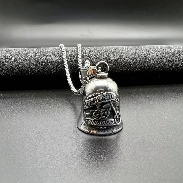 Wholesale Biker Skull Riding Bell | Vintage Titanium Steel Polished Punk Bulk Supplier & Factory Price