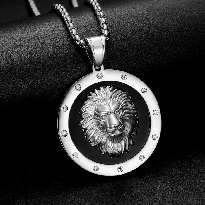 Wholesale Hip Hop Lion Head Pendant Necklace | Stainless Steel Gold Plated CZ Bulk Supplier & Factory Price