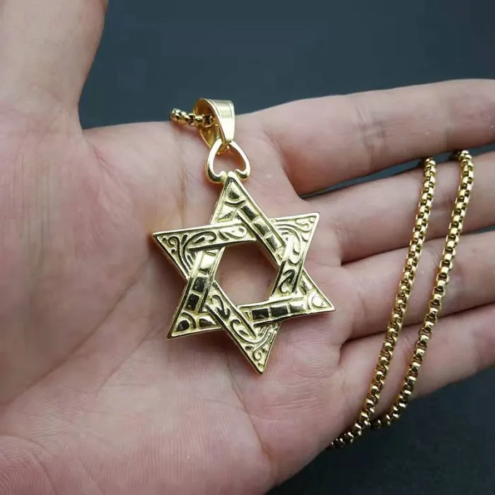 Wholesale Double-Sided Star of David Pendant Necklace | Titanium Steel Men's Bulk Supplier & Factory Price