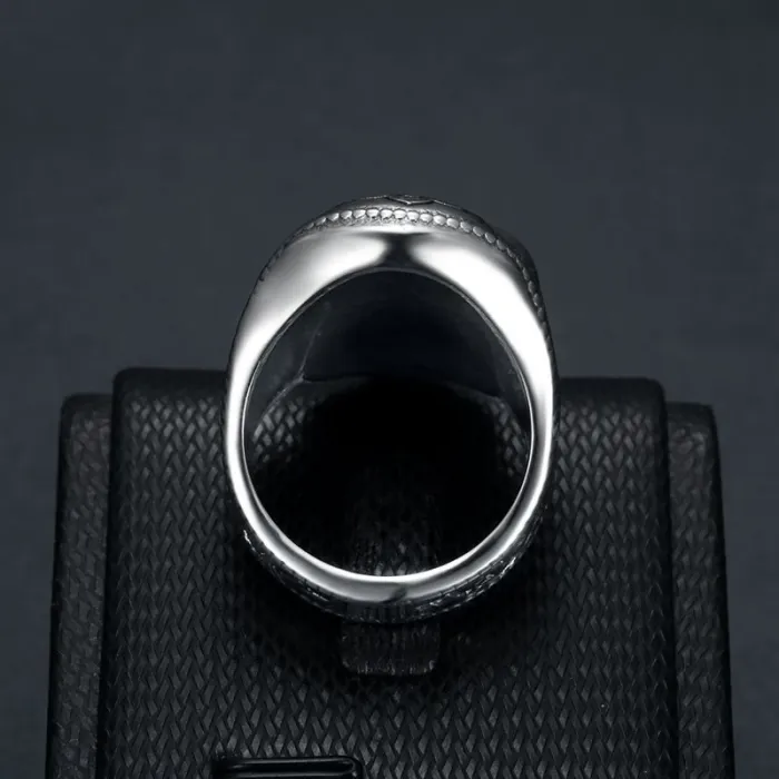 Wholesale Punk Skull Ring | Vintage Stainless Steel Carved Halloween Men's Bulk Supplier & Factory Price