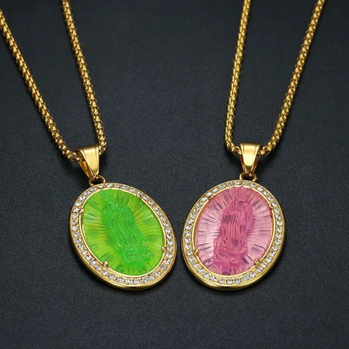 Wholesale Virgin Mary Pendant Necklace | Stainless Steel Resin CZ Bulk Supplier & Factory Price