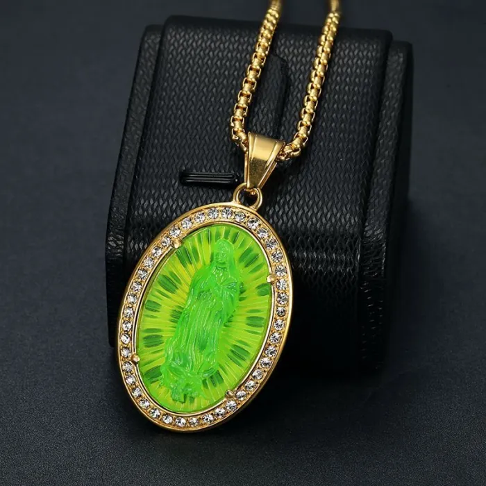 Wholesale Virgin Mary Pendant Necklace | Stainless Steel Resin CZ Bulk Supplier & Factory Price