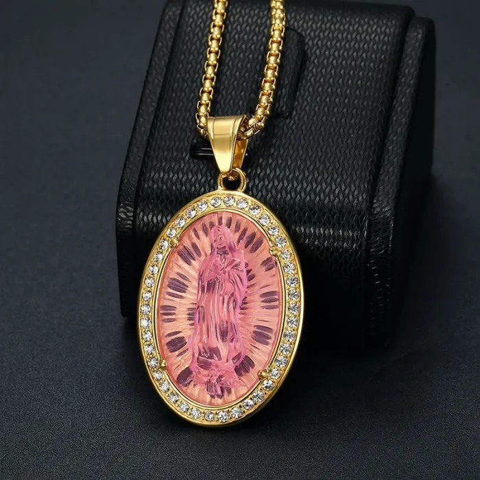 Wholesale Virgin Mary Pendant Necklace | Stainless Steel Resin CZ Bulk Supplier & Factory Price