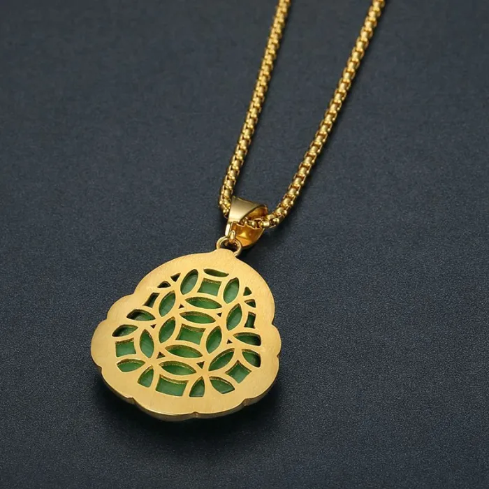 Wholesale Laughing Buddha Pendant | Stainless Steel Gold Plated CZ Cat Eye Stone Bulk Supplier & Factory Price