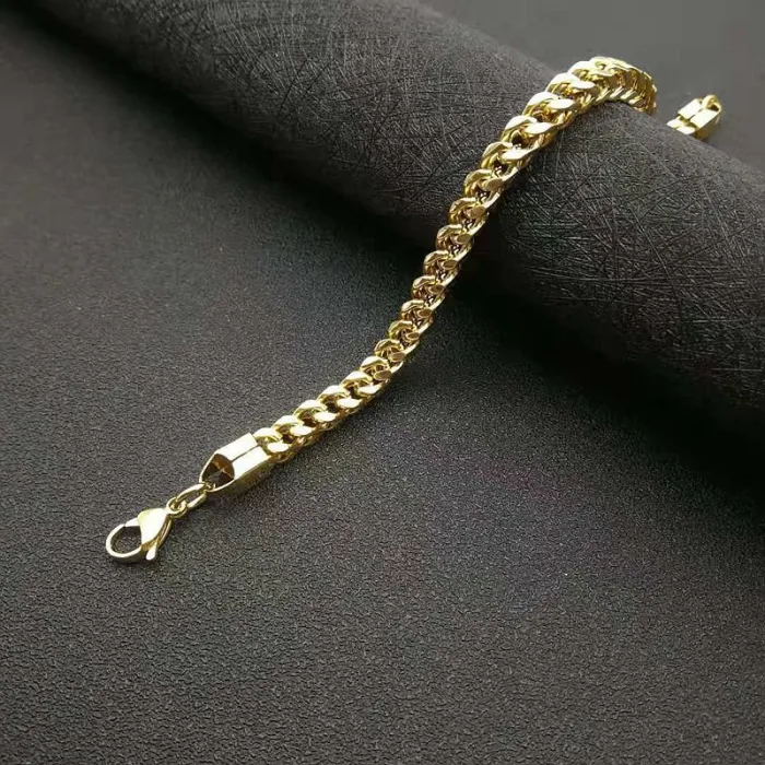 Wholesale Hip Hop Dragon Bone Bracelet | Stainless Steel Gold Plated Polished Men's Bulk Supplier & Factory Price