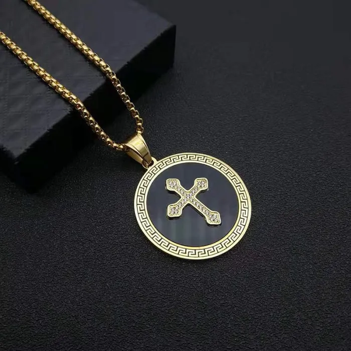 Wholesale Hip Hop Micro Pave CZ Pendant Necklace | Stainless Steel Gold Plated Copper Bulk Supplier & Factory Price