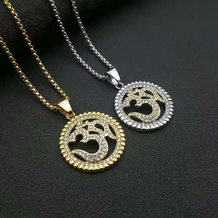 Wholesale Om Symbol Pendant Necklace | Stainless Steel Hip Hop Spiritual Jewelry Bulk Supplier & Factory Price