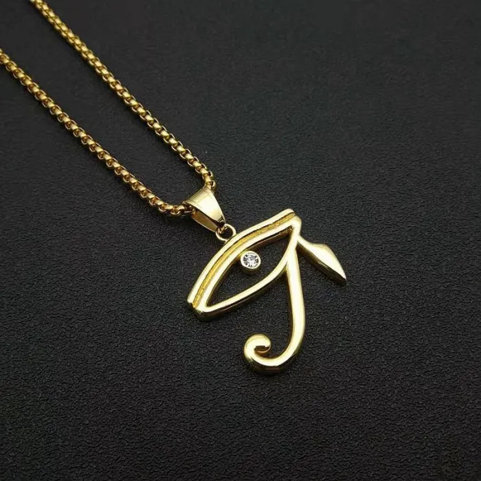 Wholesale Eye of Horus Pendant – Bulk Titanium Steel Egyptian Falcon God Necklace Amulet for Protection at Factory Price